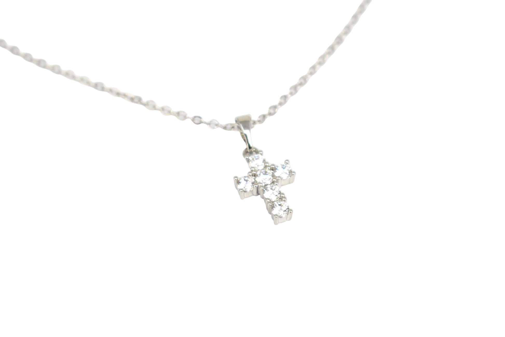 Dainty Crystal Cross Necklace necklace grace 