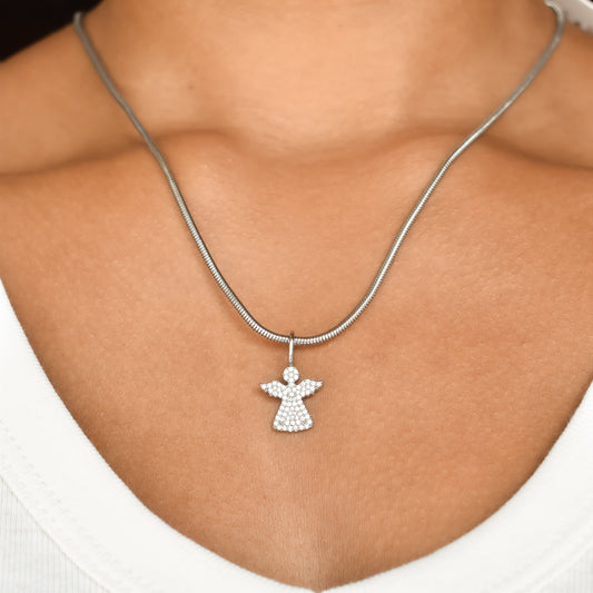 Mini Guardian Angel Charm Necklace Necklaces Joyce 