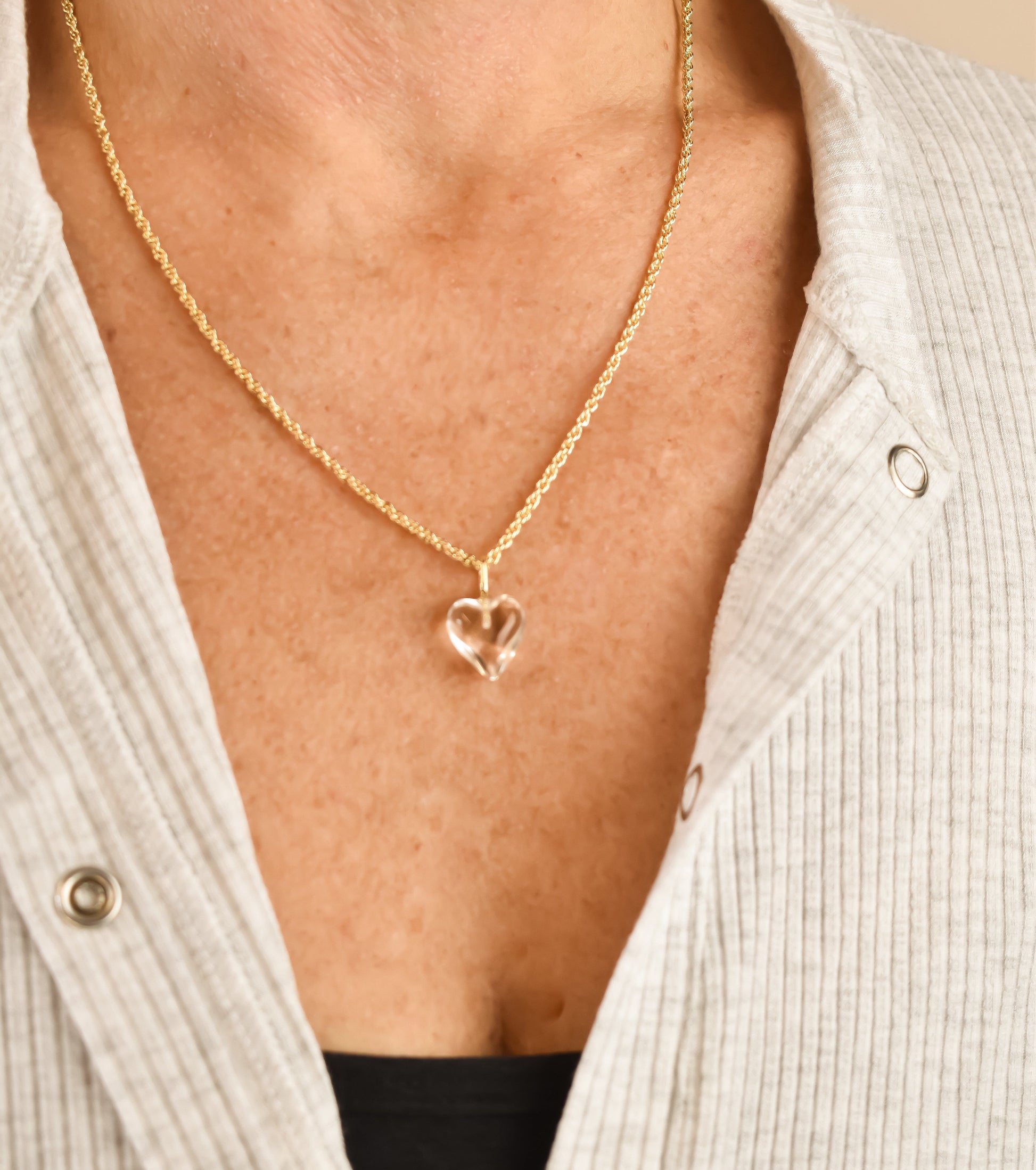 Palm Beach Stone Heart Charm Clear Charms & Pendants Joyce 