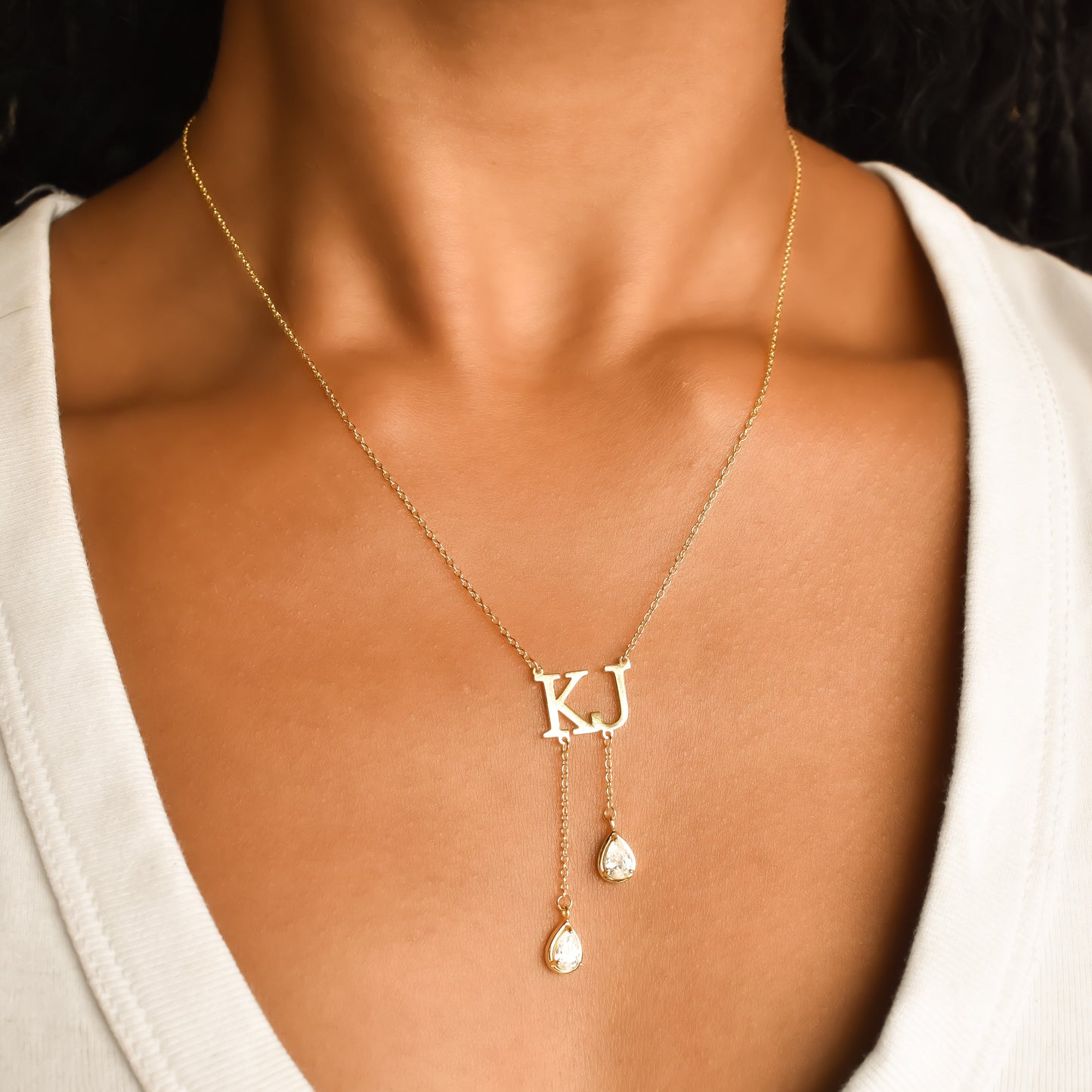Custom Initial/Number Drip Necklace