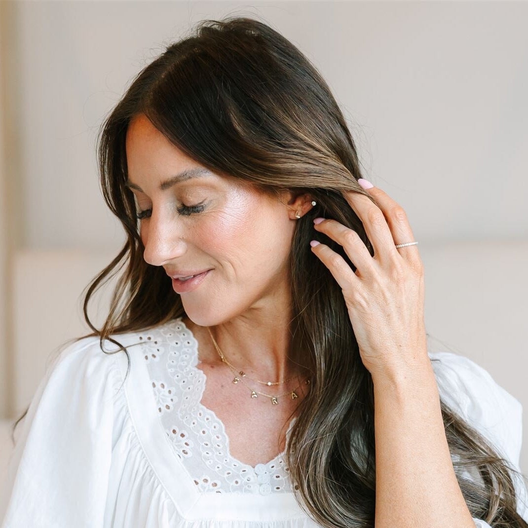 Custom Mini Bubble Letter Stud Earrings JEWELRY Bob 