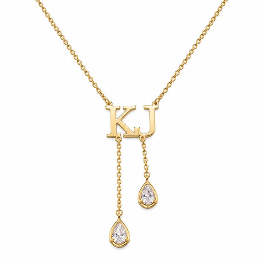 Custom Initial/Number Drip Necklace Necklaces Bob 