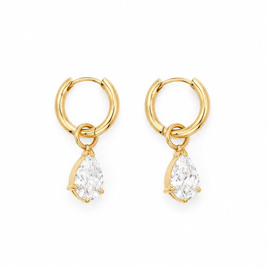 Pear Cut Bezel Earrings Sis Kiss 