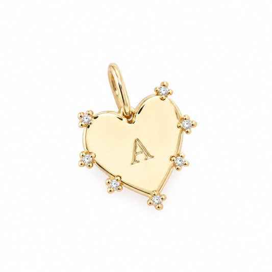 Sloane Heart Initial Charm Charms & Pendants Joyce 