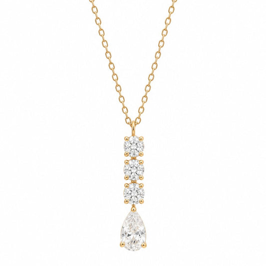 Triple Crystal Drop Necklace necklace Crystal 