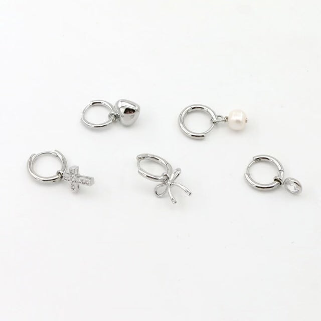 Choose Your Charms Huggie Crystal Charm Earrings Saida 