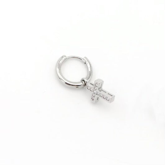 Choose Your Charms Huggie Crystal Cross Charm Earrings Saida 