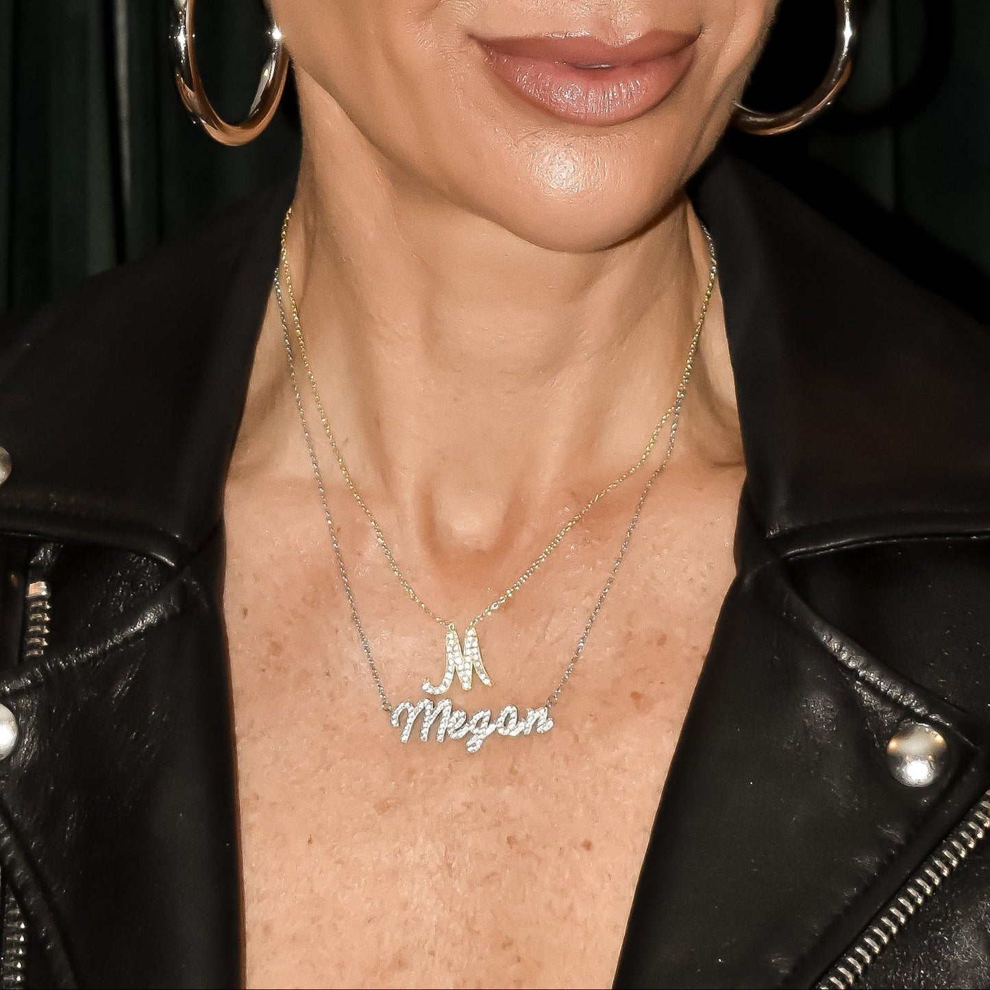 Custom Crystal Script Nameplate Necklace necklace