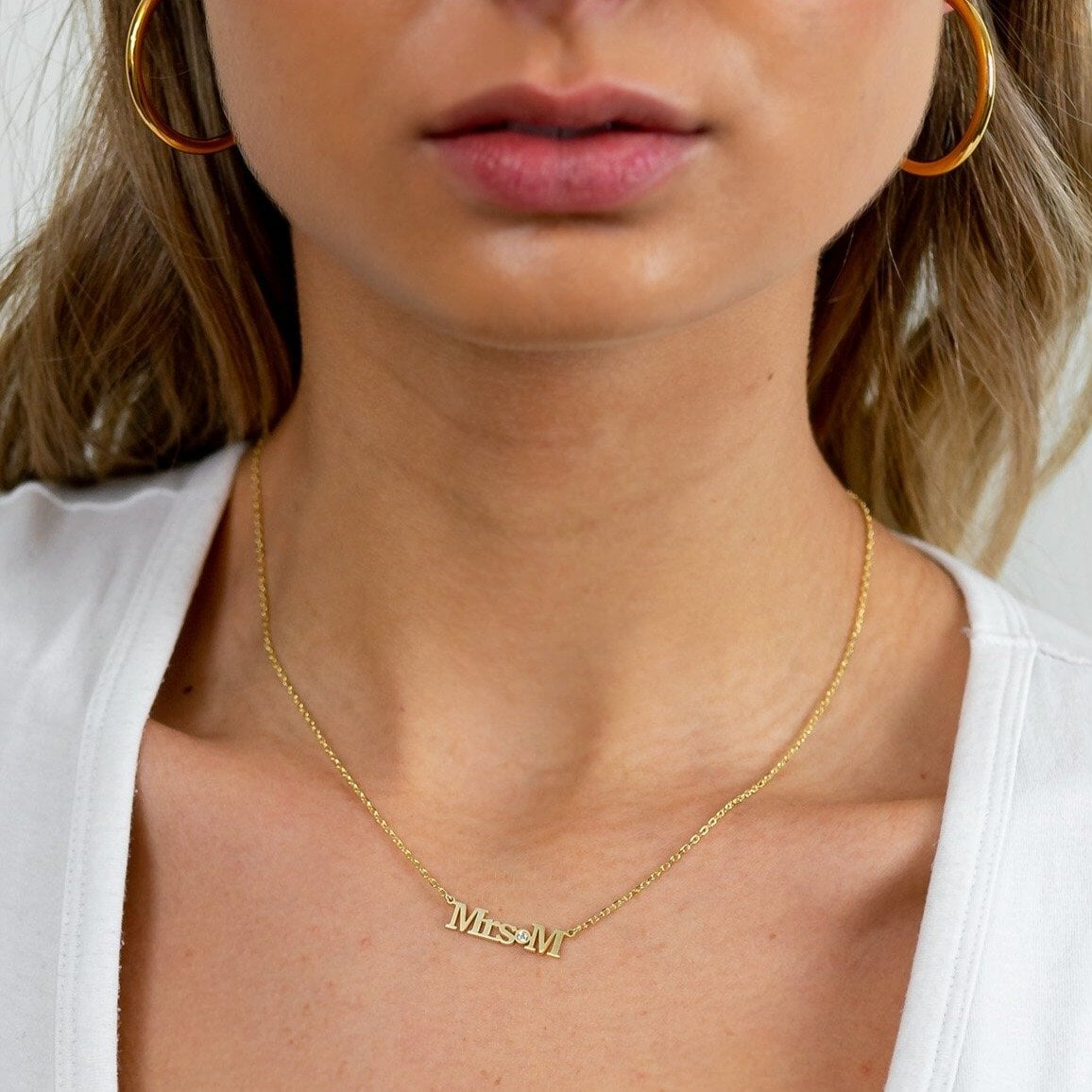 Custom Mrs. Initial Necklace Necklaces Bob 