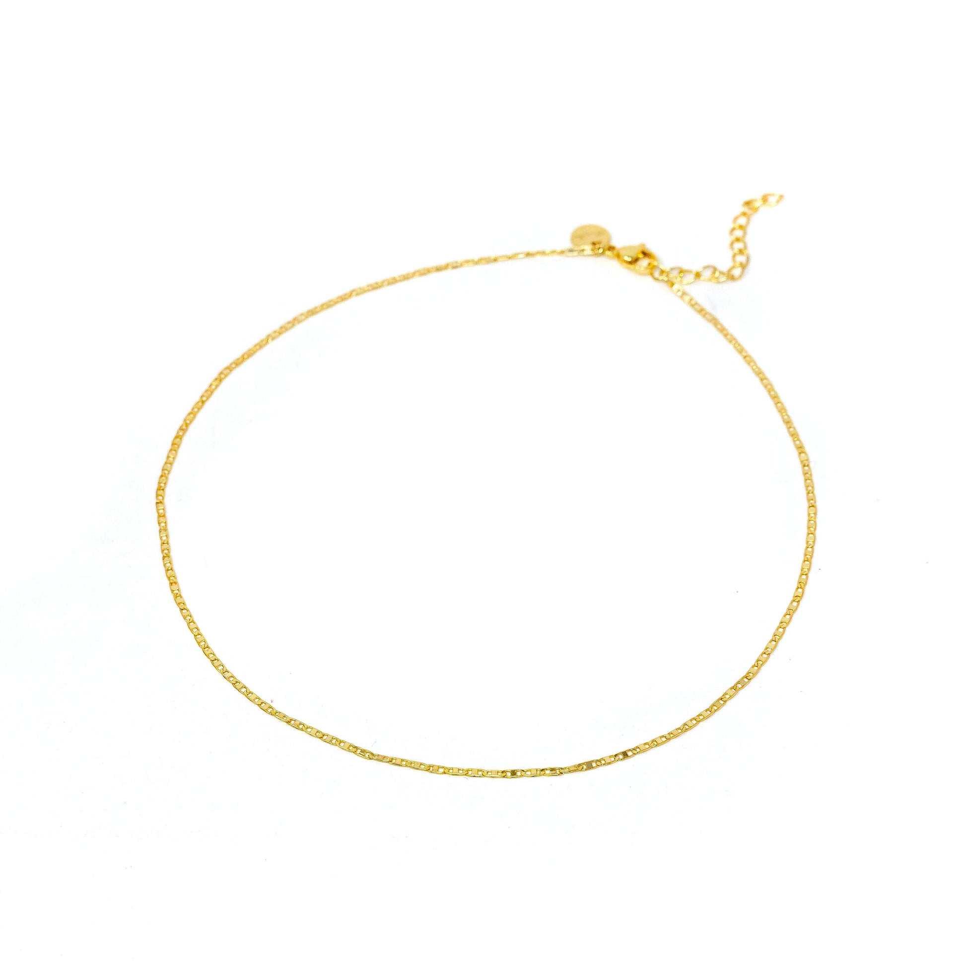 Skinny Anchor Chain Necklace Necklaces The Sis Kiss Yellow Gold 