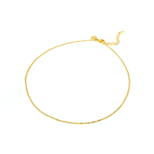 Skinny Anchor Chain Necklace Necklaces The Sis Kiss Yellow Gold 