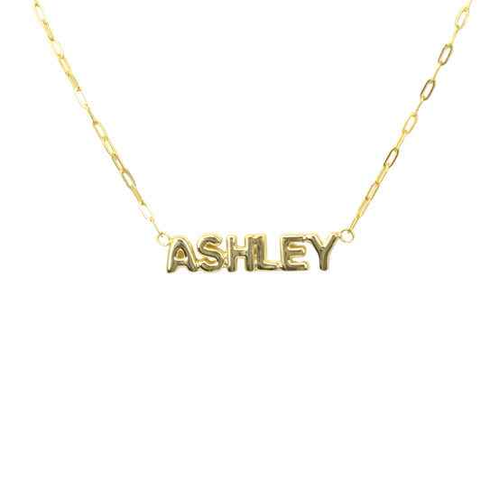Custom Paperclip Bubble Letter Nameplate Necklace necklace Bob 