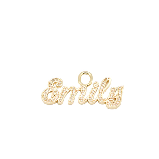Custom Crystal Name Charm Charms & Pendants Bob 