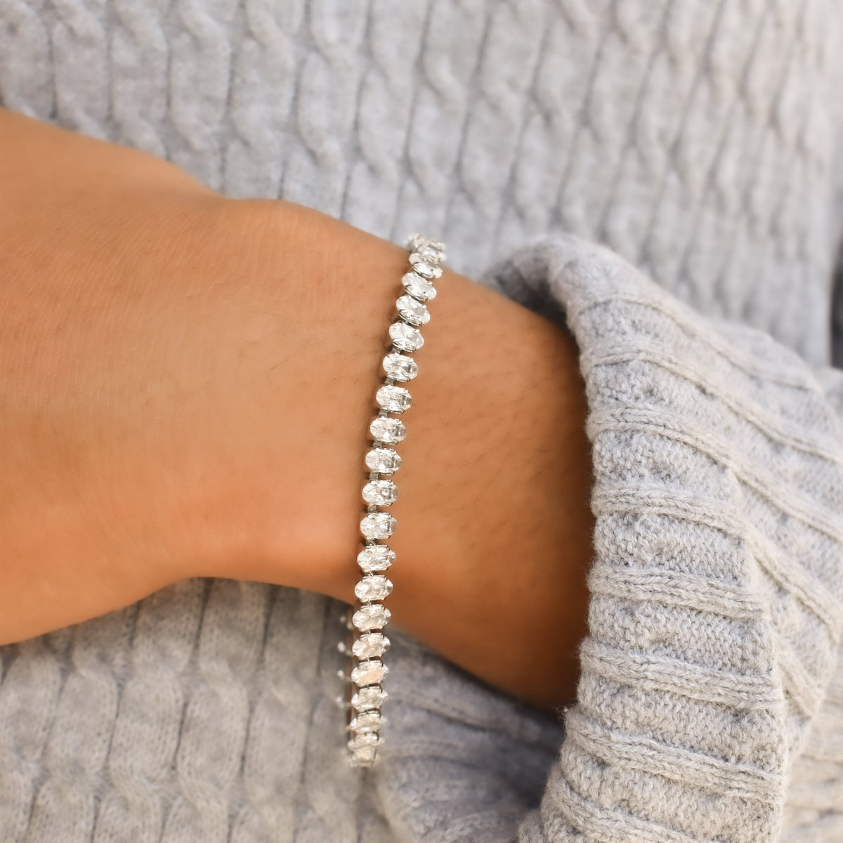 Oval Cut Tennis Bracelet Bracelet Crystal 