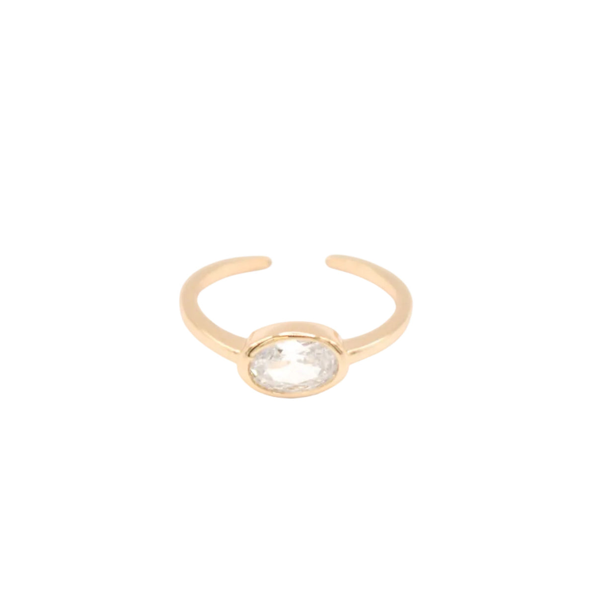 Adjustable Oval Crystal Ring Rings Crystal 