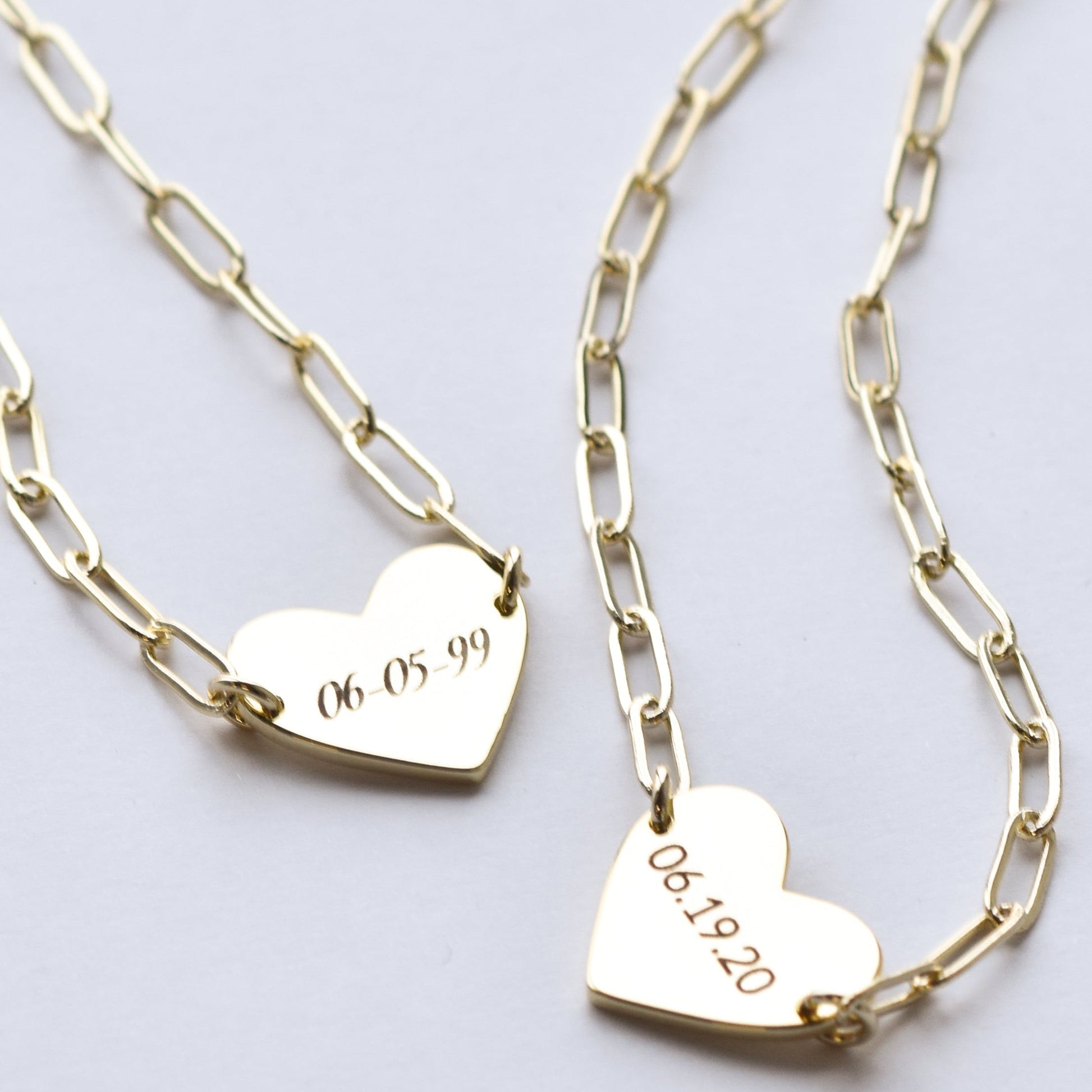 Custom Engraved Heart Paperclip Necklace Necklaces Joyce 