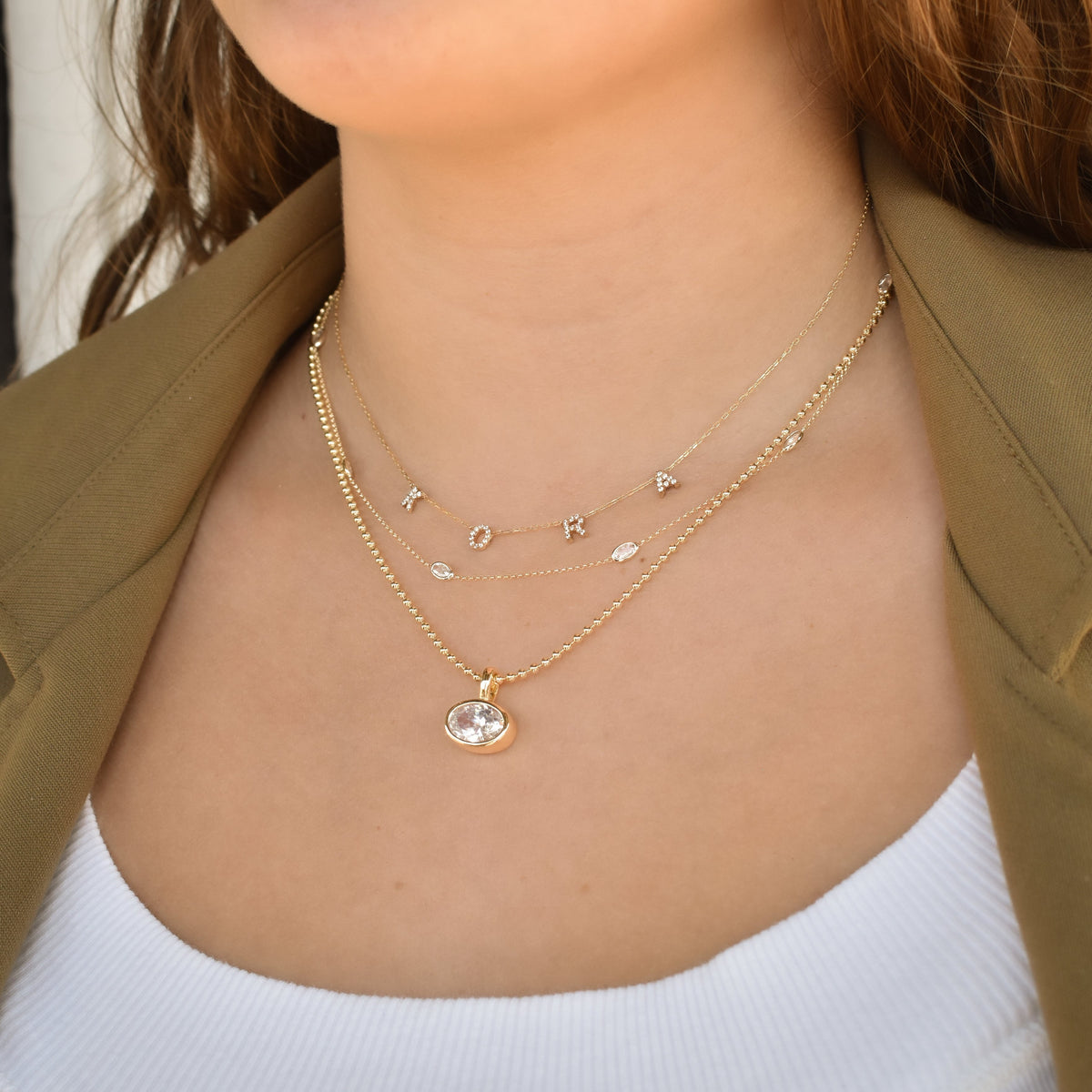 East West Charm Necklace Necklaces Crystal 