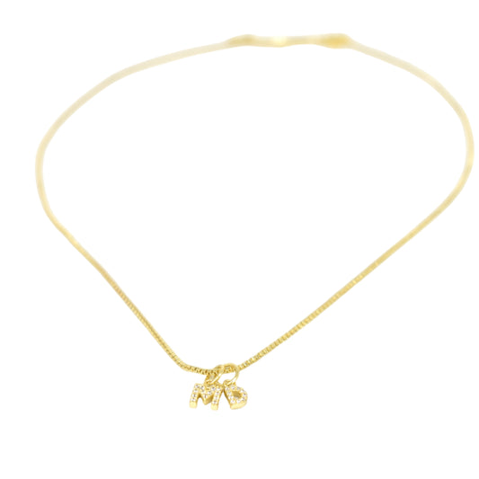 Custom Mini Initial Charm Necklace Necklaces Bob 