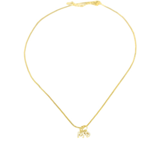 Custom Mini Initial Charm Necklace Necklaces Bob 