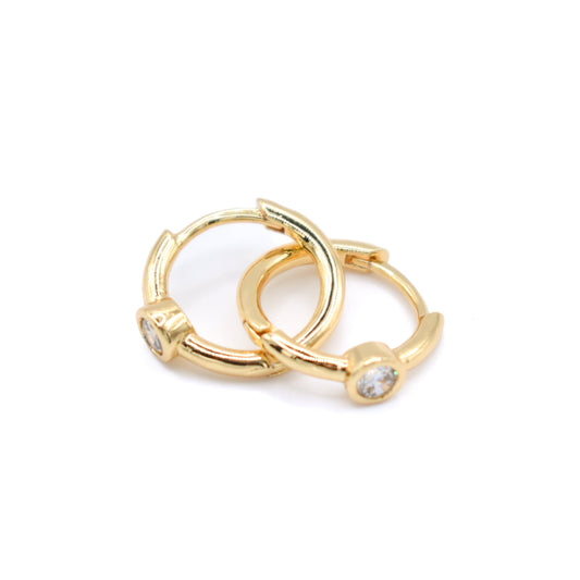 Crystal Dot Huggies Earrings grace 