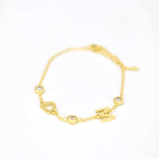 Custom Initial Bracelet with Crystals Bracelets Bob 