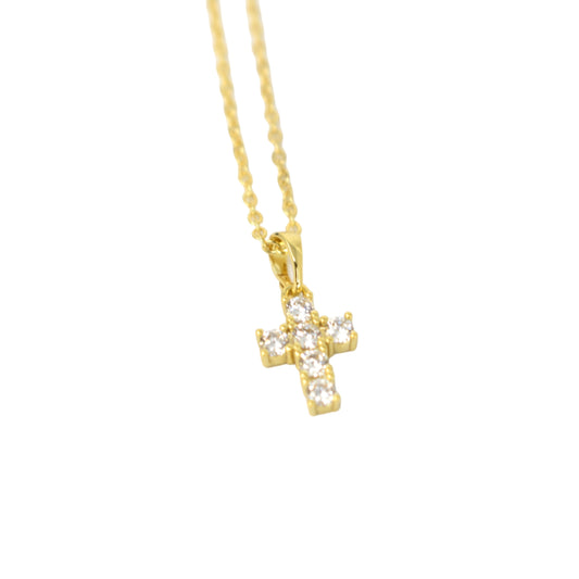 Preorder- Dainty Crystal Cross Necklace necklace grace 
