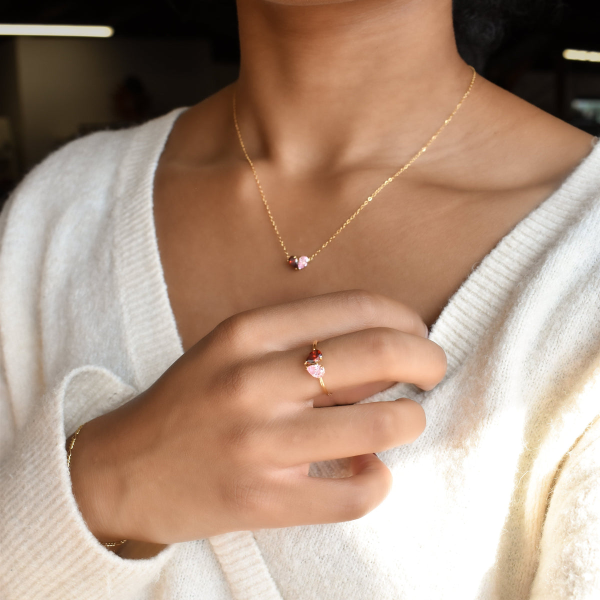 Custom Pear Cut Birthstone Necklace Necklaces Rena 