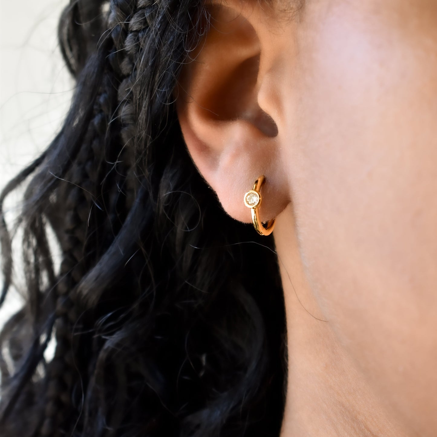 Crystal Dot Huggies Earrings grace 