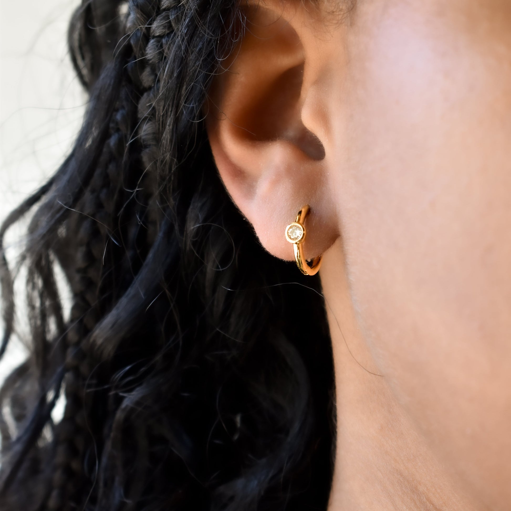 Crystal Dot Huggies Earrings grace 
