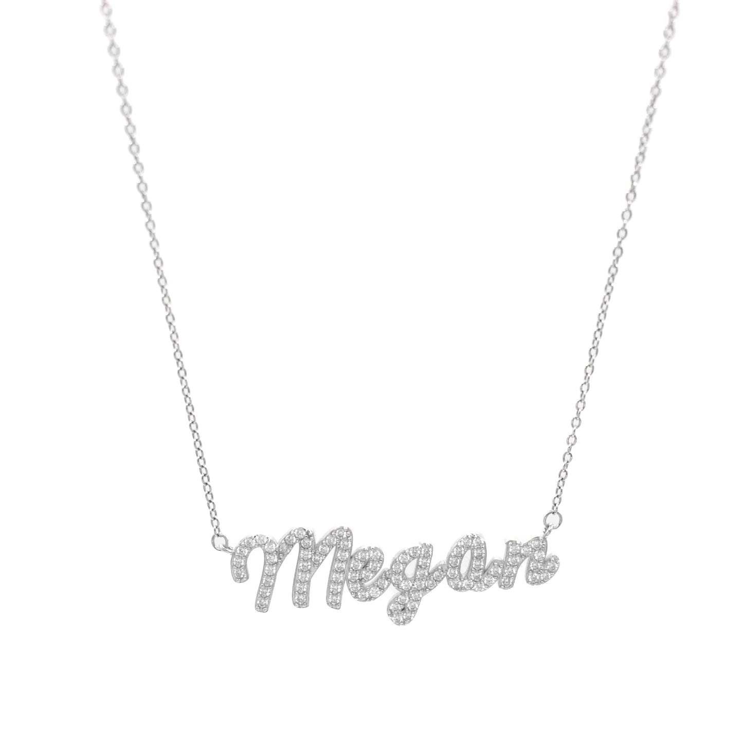 Custom Crystal Script Nameplate Necklace necklace Saida 