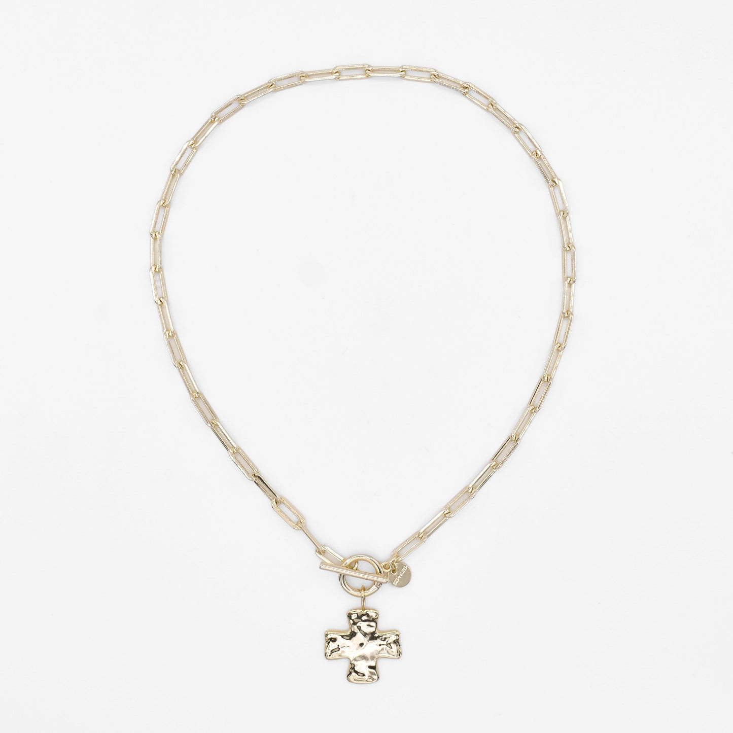 Hammered Cross Charm Necklace Necklaces Sis Kiss 