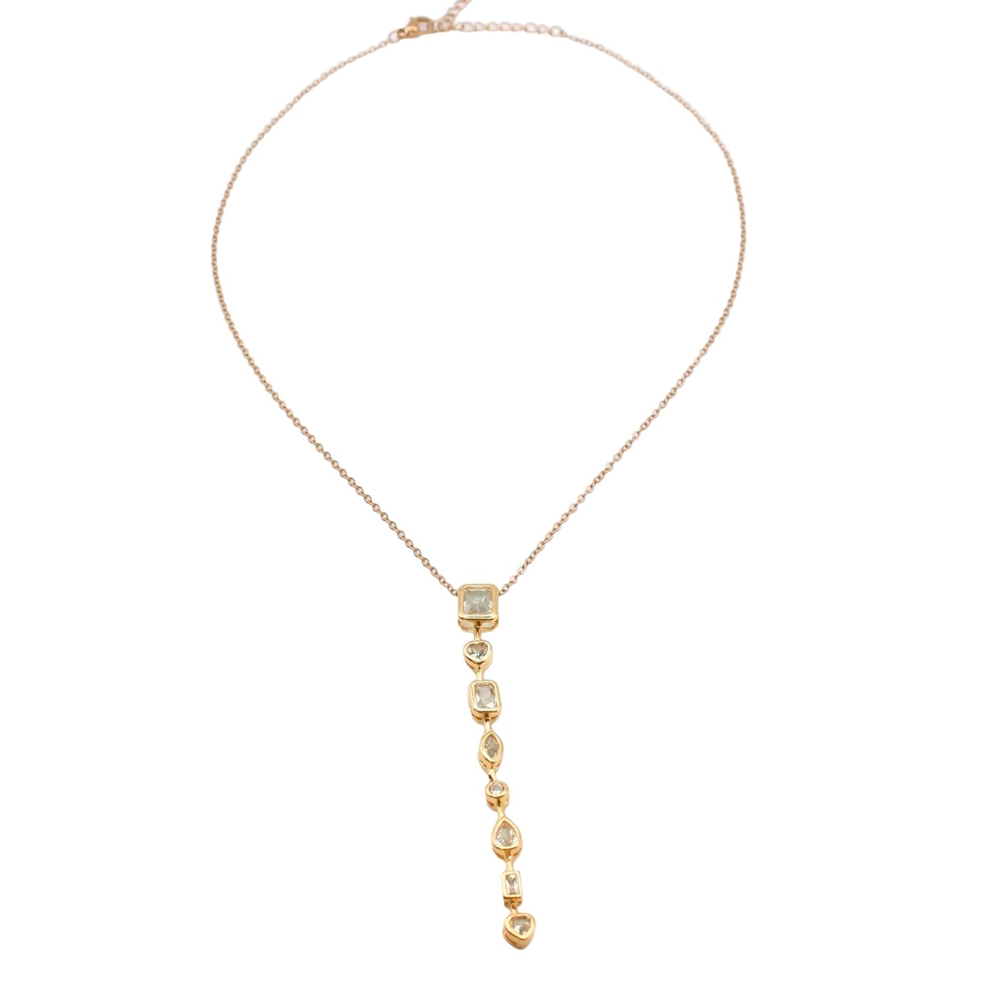 Crystal Drop Lariat Necklaces Sis Kiss 