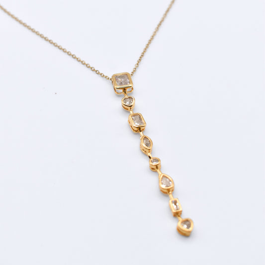 Crystal Drop Lariat Necklaces Sis Kiss 