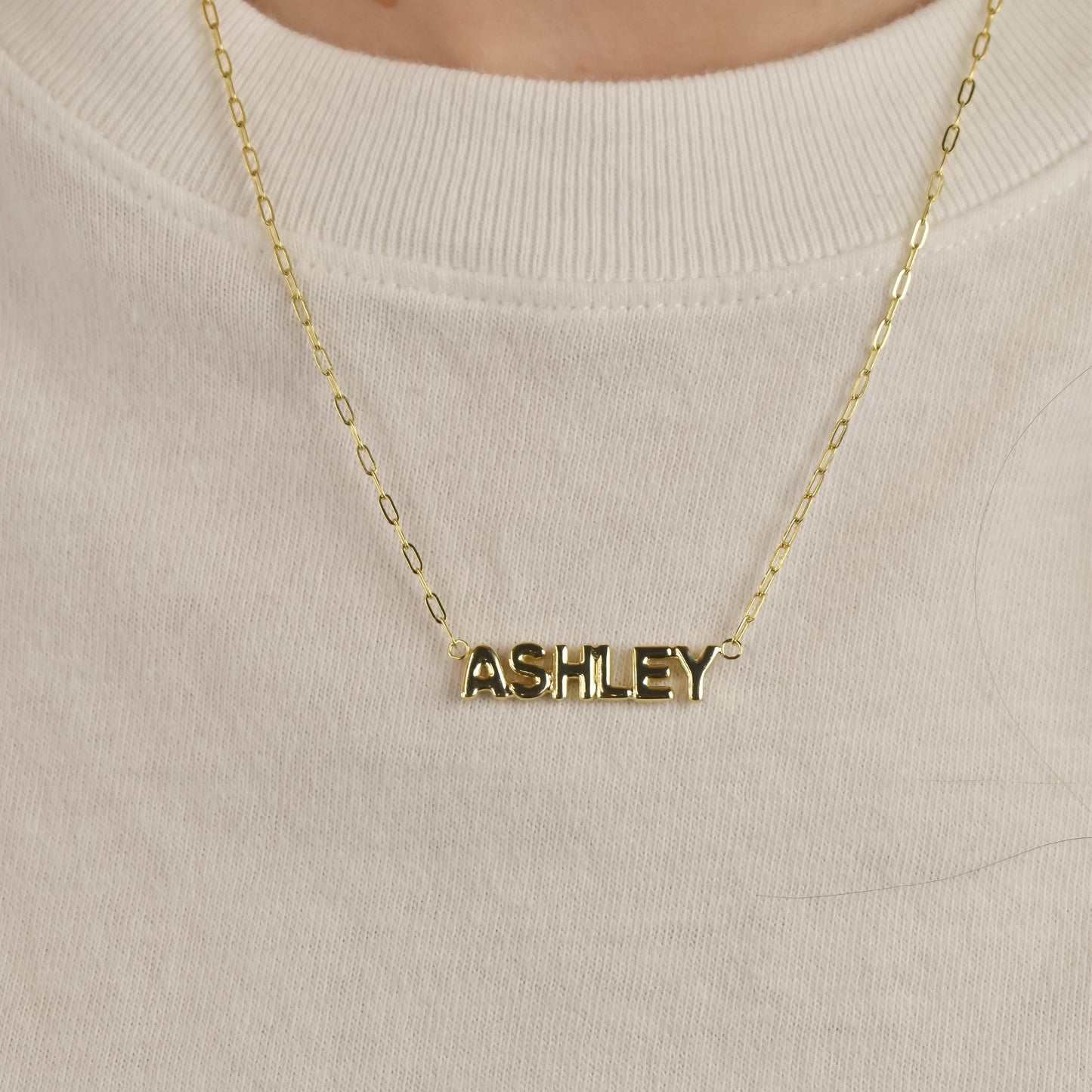 Custom Paperclip Bubble Letter Nameplate Necklace necklace Bob 