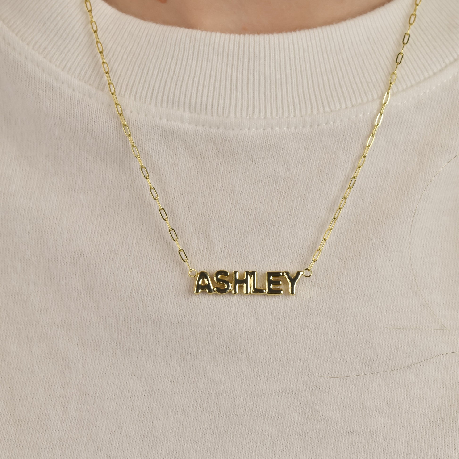 Custom Paperclip Bubble Letter Nameplate Necklace necklace Bob 