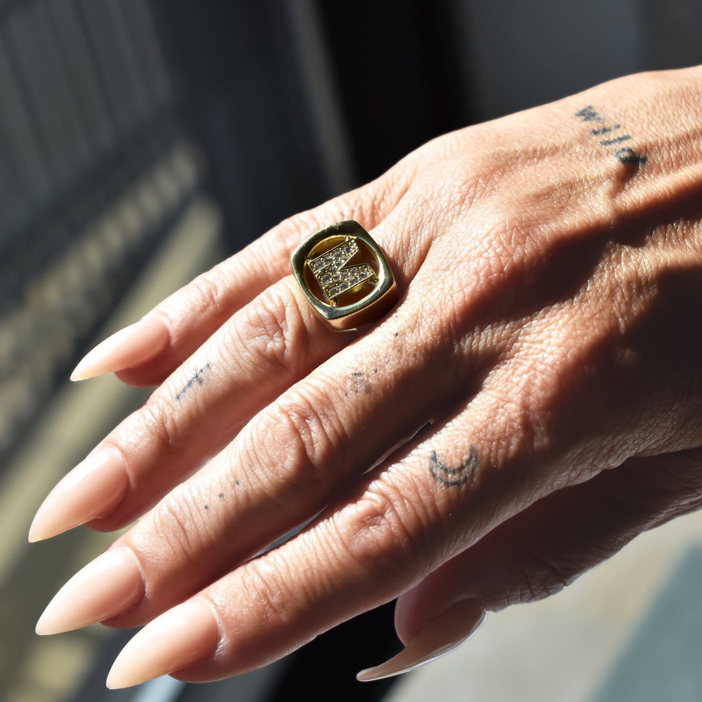 Custom Bold Initial Ring Rings Bob 