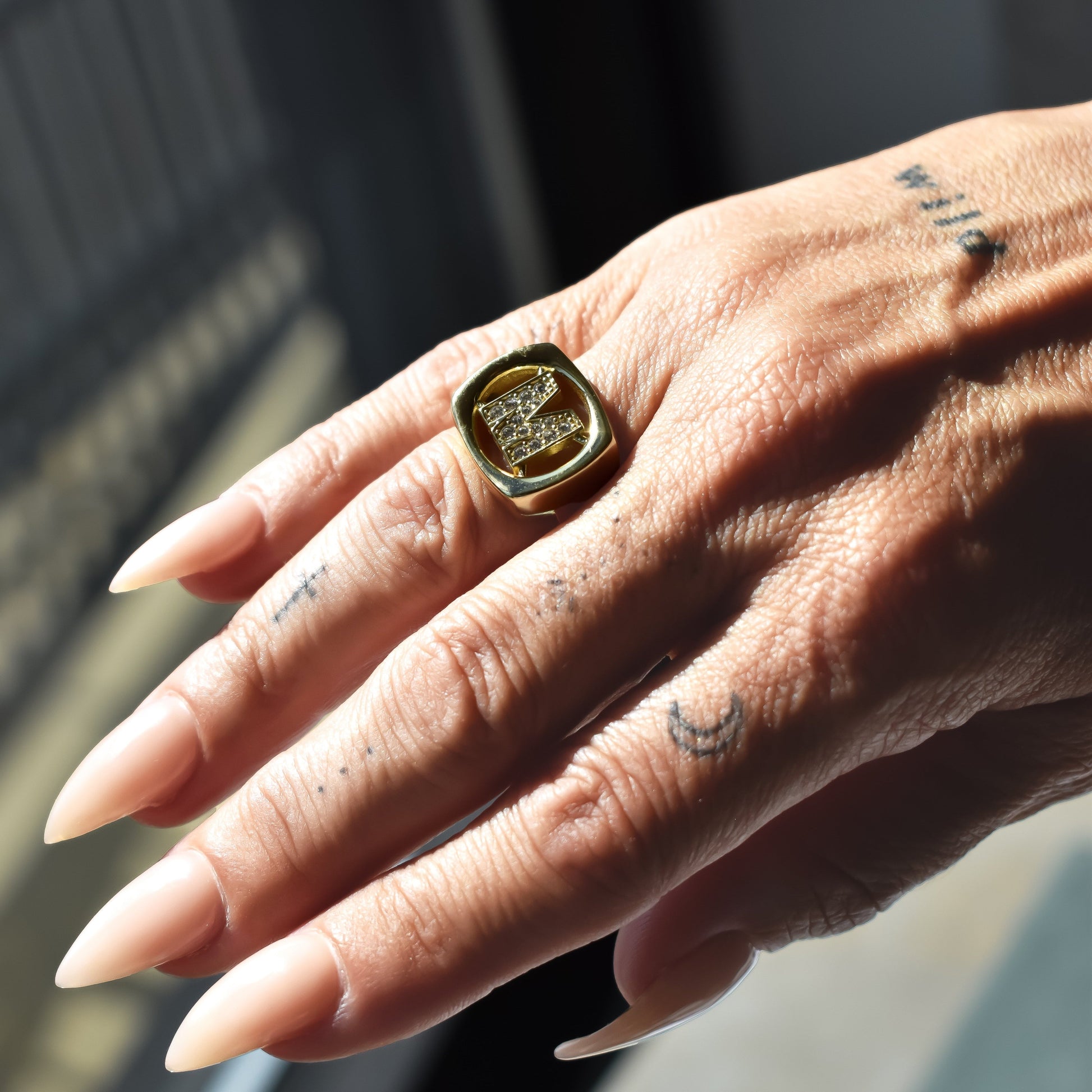 Custom Bold Initial Ring Rings Bob 