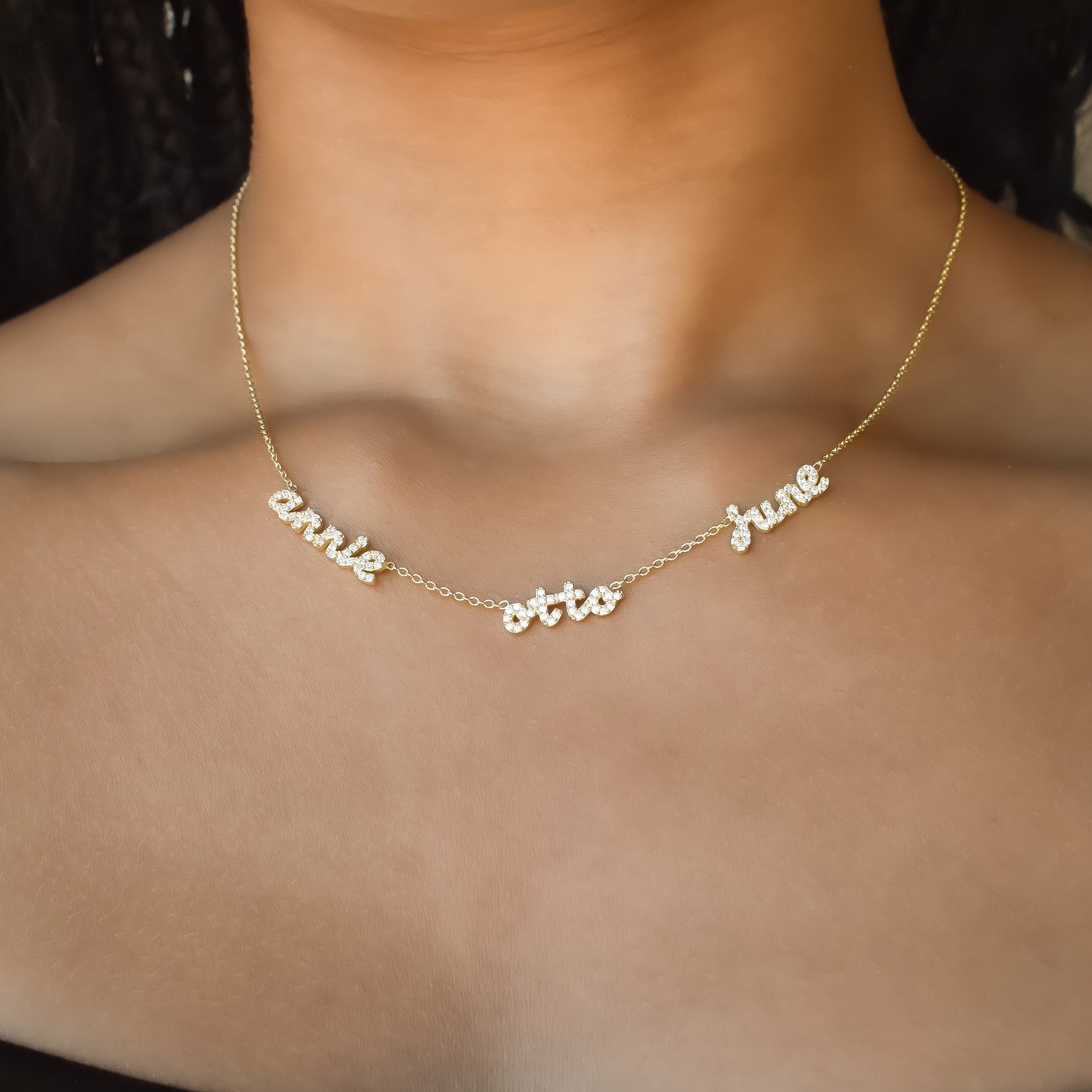 Custom Petite Script Multiple Name Necklace necklace Bob 