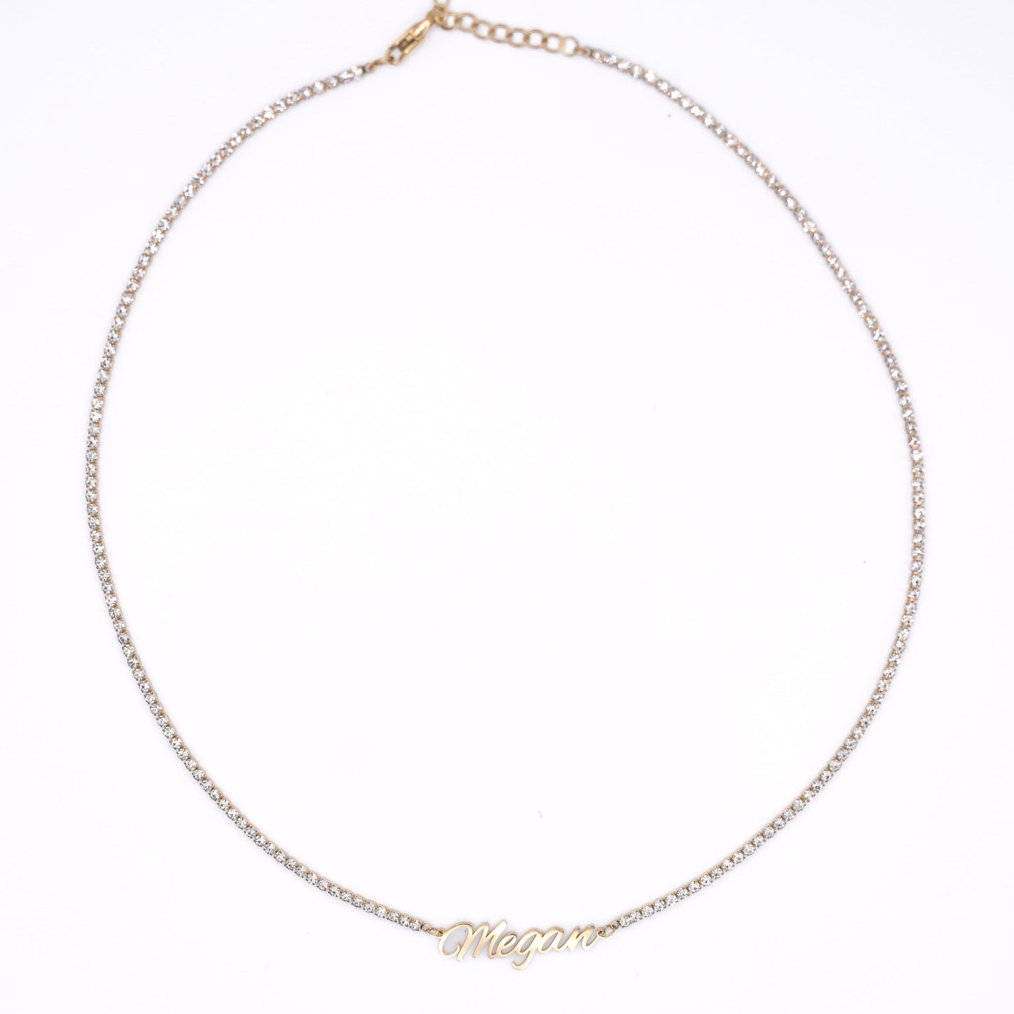Custom Classic Rhinestone Nameplate Necklace necklace Rena