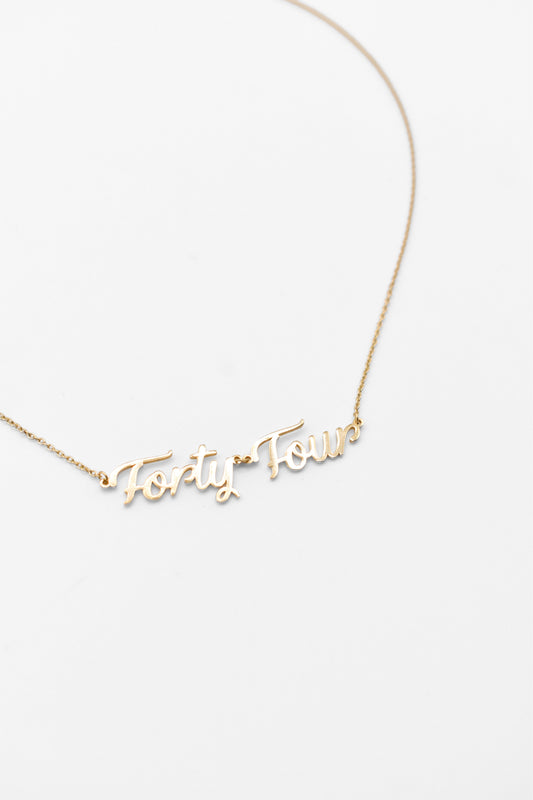 Custom Cursive Number Necklace Sis Kiss 