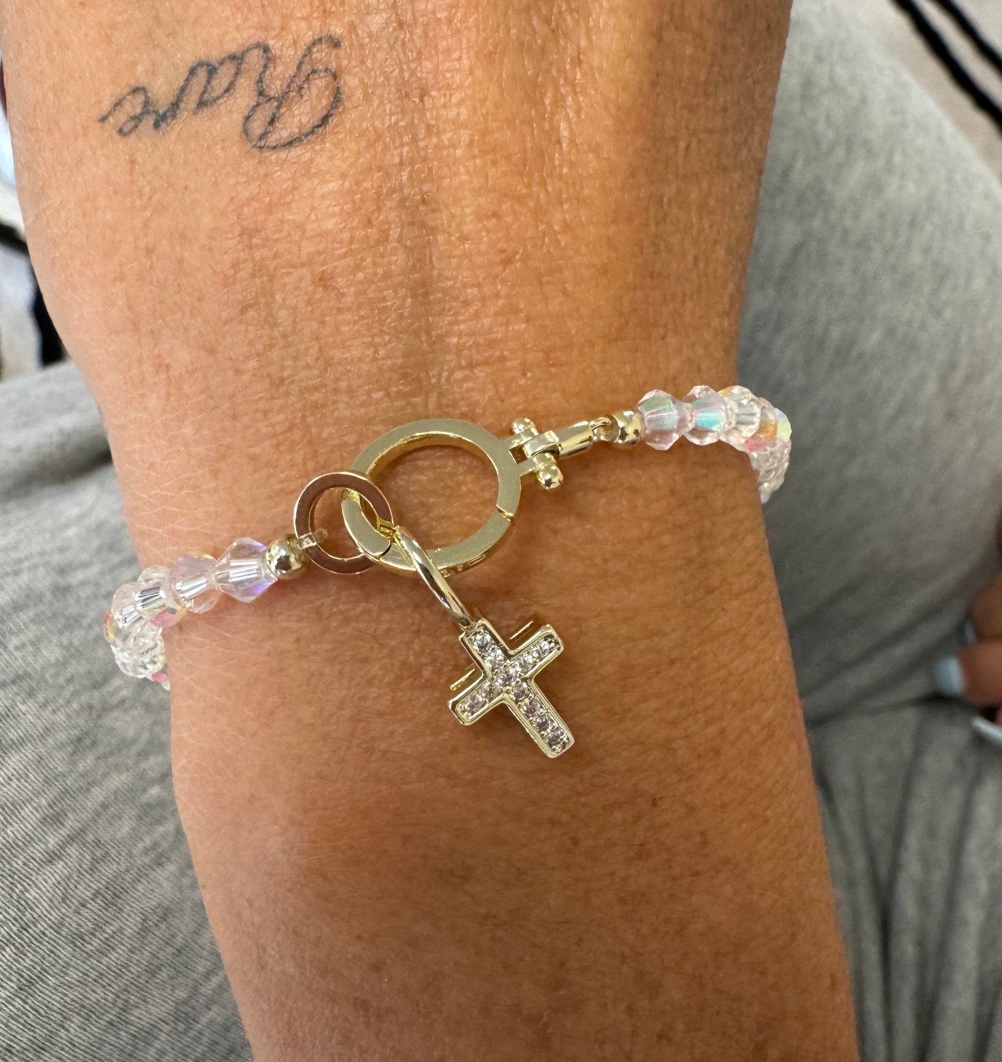 Customized Bead Stretch Bracelet with Hinge for Charms Bracelets Joyce 