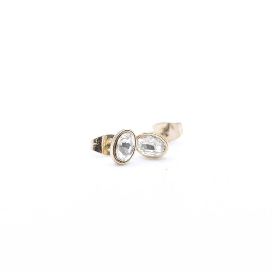 Bezel Set Solitaire Earring- Oval Cut Earrings Joyce 