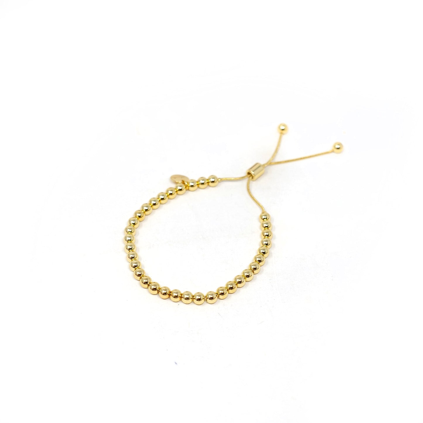 Beaded Adjustable Bracelet JEWELRY The Sis Kiss Gold Medium (5mm) 