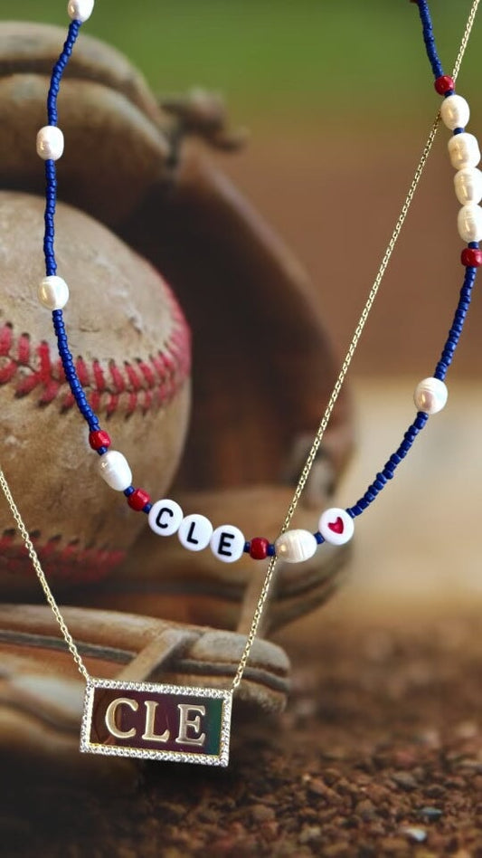 Home Team CLE Bead and Pearl Necklace Necklaces The Sis Kiss 