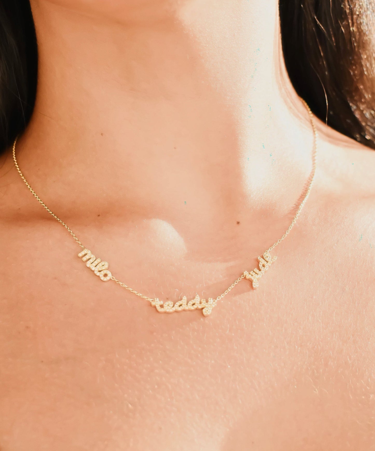 Custom Petite Script Multiple Name Necklace necklace Bob 