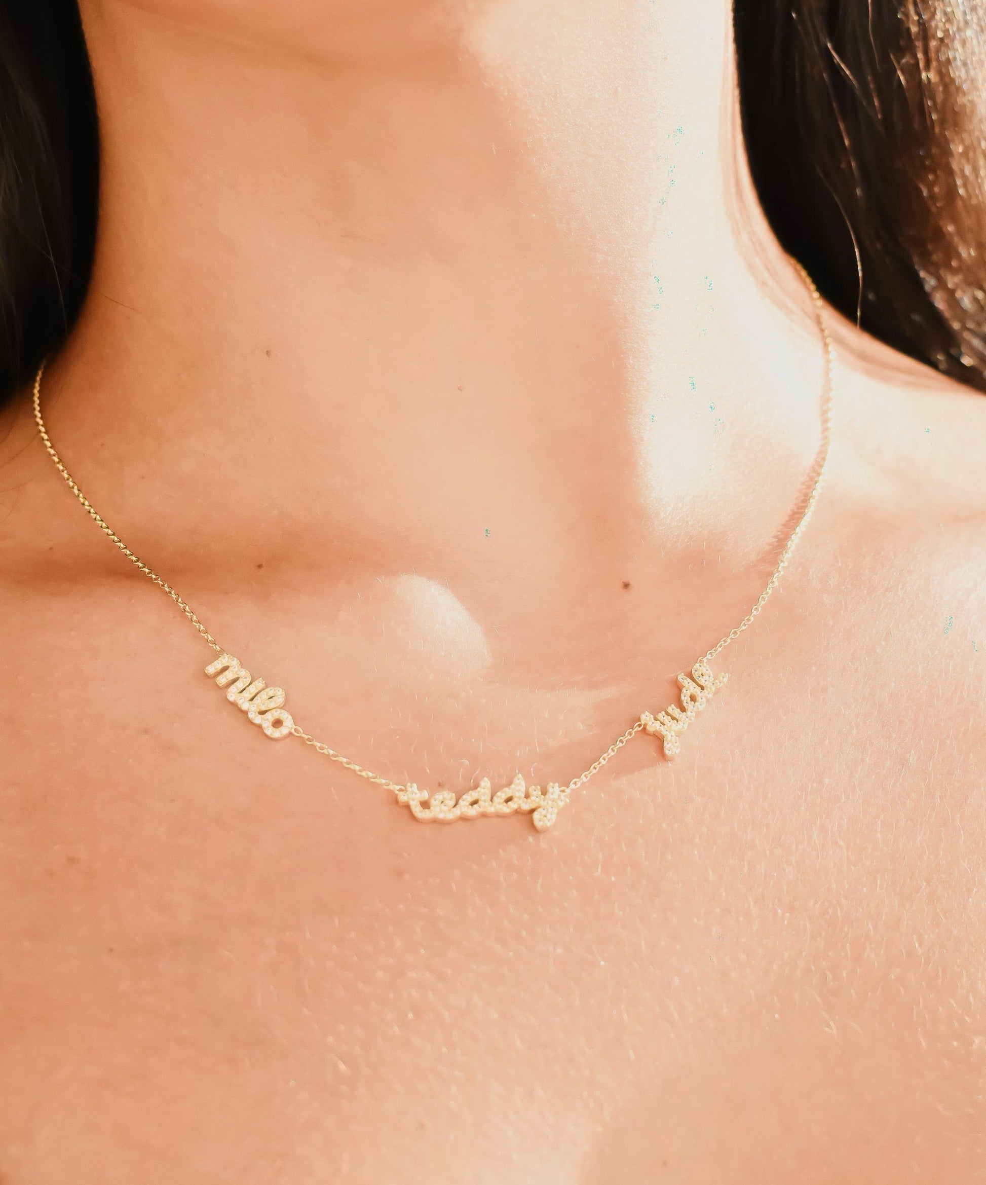 Custom Petite Script Multiple Name Necklace necklace Bob 