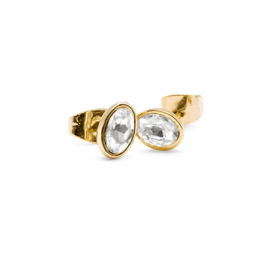 Bezel Set Solitaire Earring- Oval Cut Earrings Joyce 