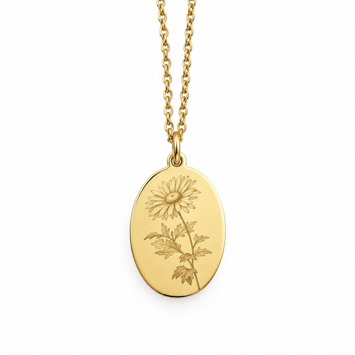 Custom Engraved Birth Flower Necklace Necklaces Sis Kiss 