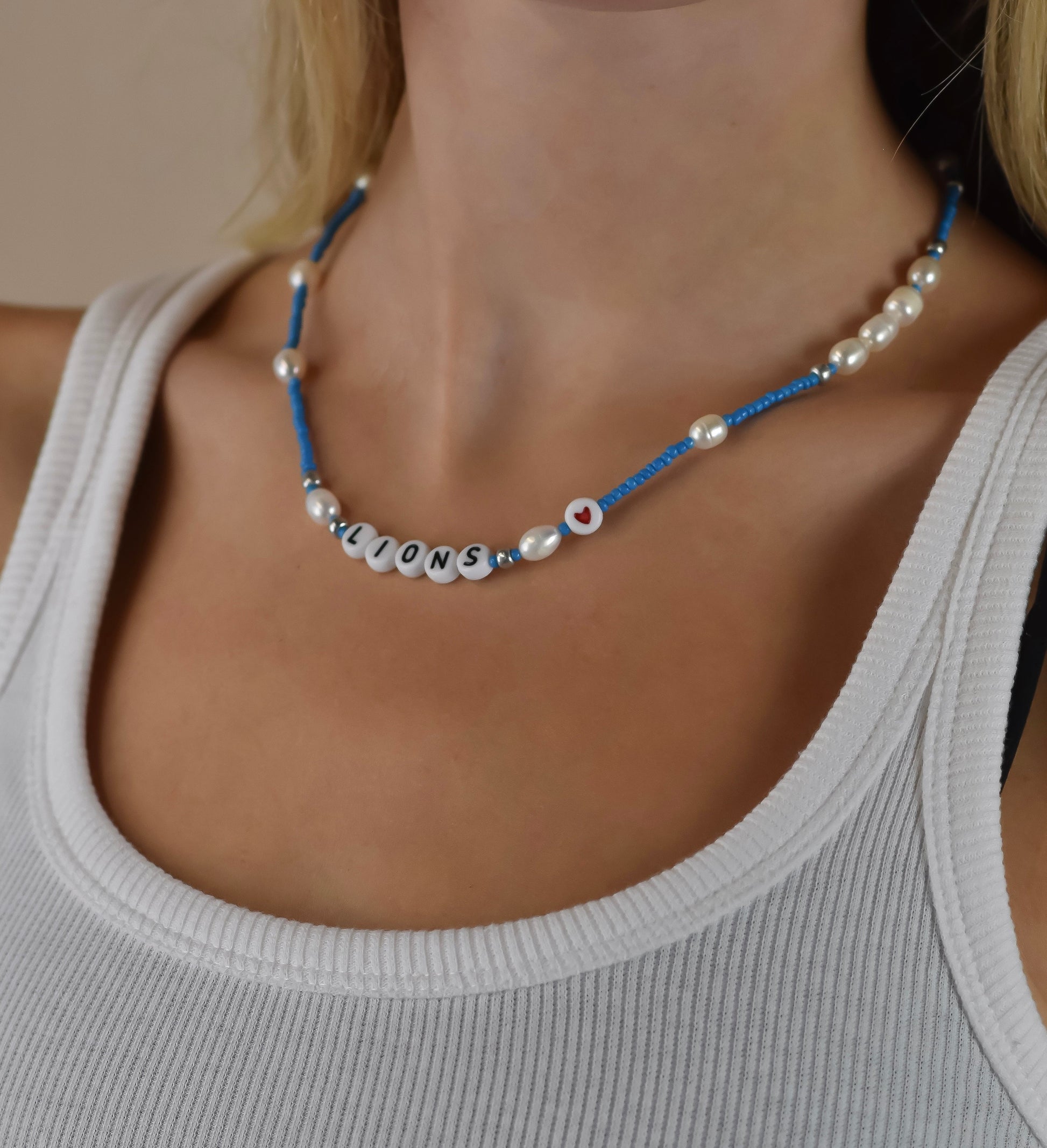Customized Home Team Bead and Pearl Necklace JEWELRY Joyce 