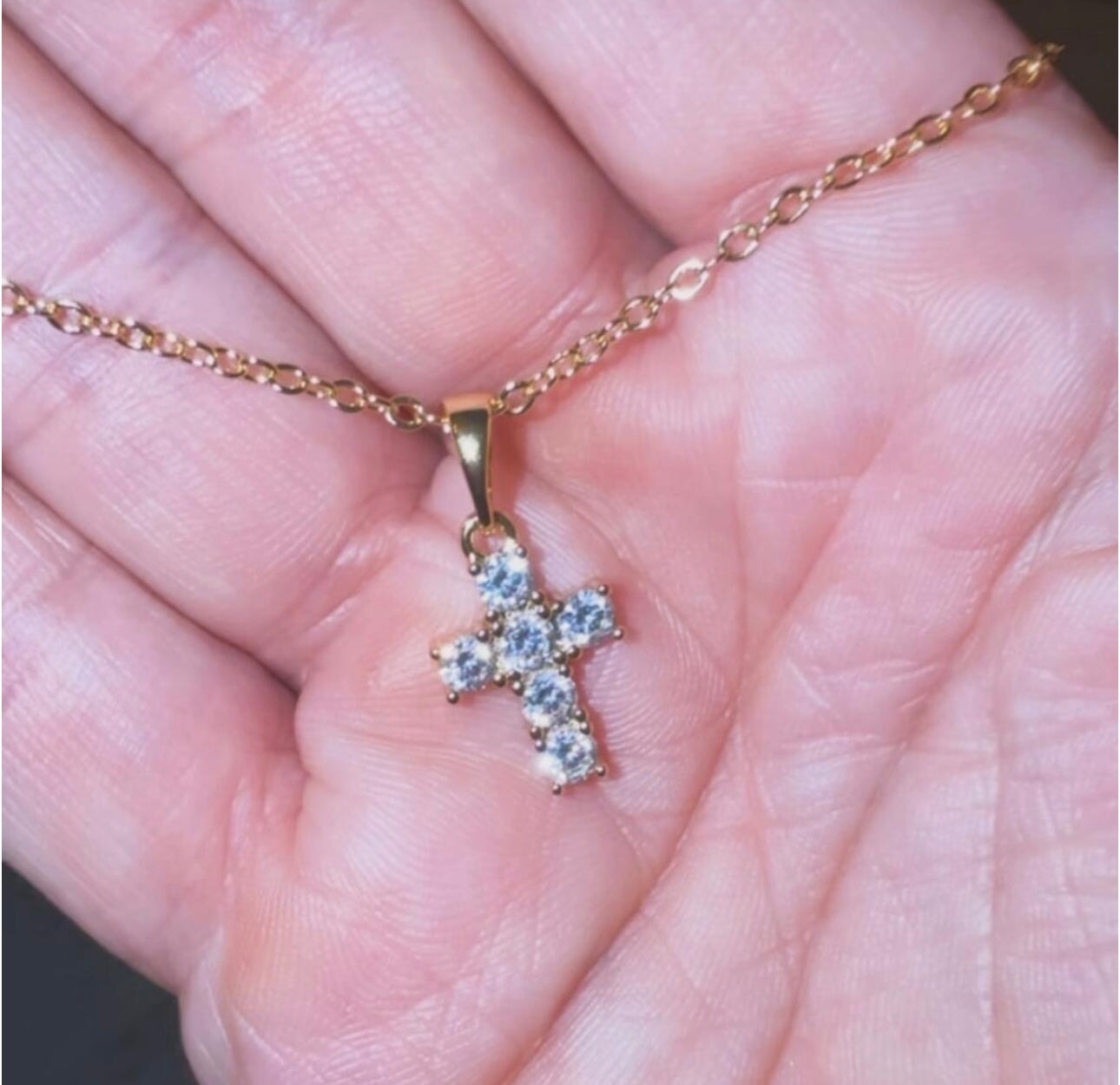 Preorder- Dainty Crystal Cross Necklace necklace grace 
